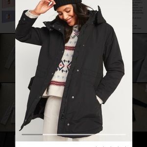 Old Navy Black Hooded Parka